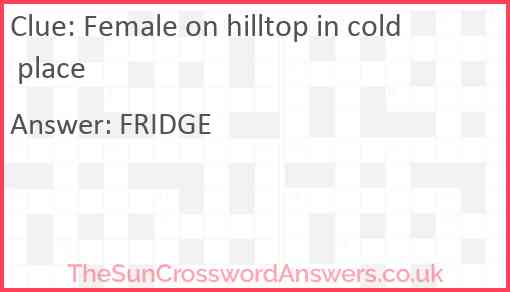 Female on hilltop in cold place Answer
