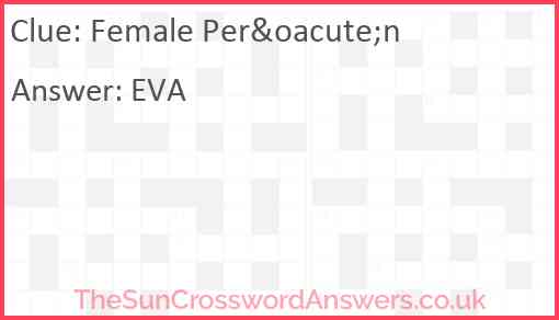 Female Per&oacute;n Answer