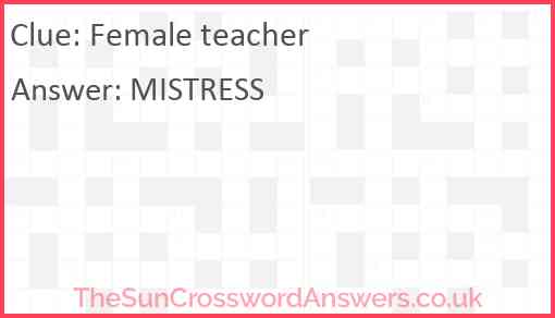 Female teacher Answer