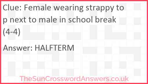 Female wearing strappy top next to male in school break (4-4) Answer