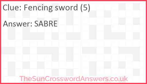 Fencing sword (5) Answer