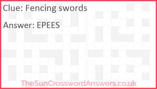 Fencing swords Answer