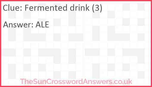 Fermented drink (3) Answer