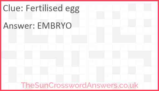 Fertilised egg Answer