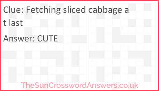 Fetching sliced cabbage at last Answer