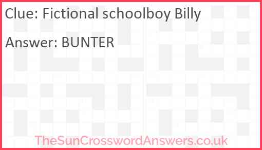 Fictional schoolboy Billy Answer