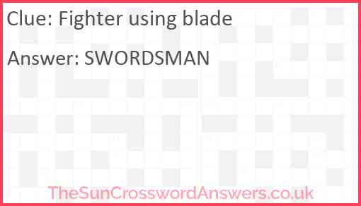 Fighter using blade Answer