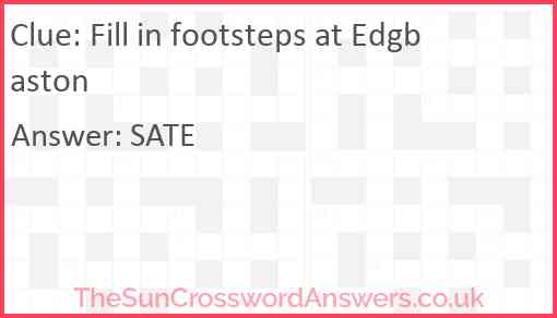 Fill in footsteps at Edgbaston Answer