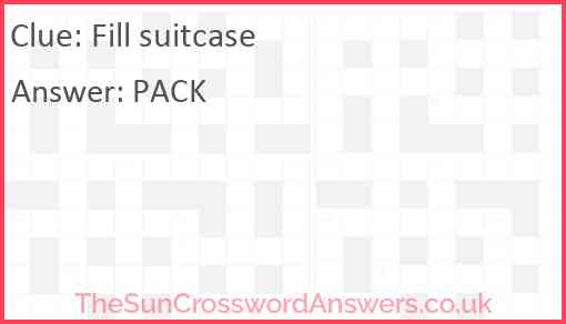 Fill suitcase Answer
