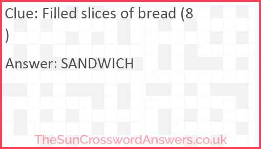 Filled slices of bread (8) Answer