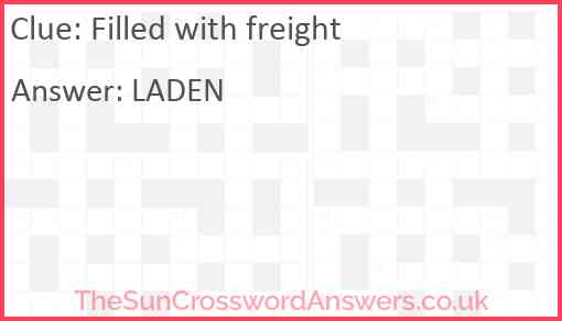 Filled with freight Answer