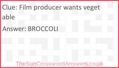 Film producer wants vegetable Answer