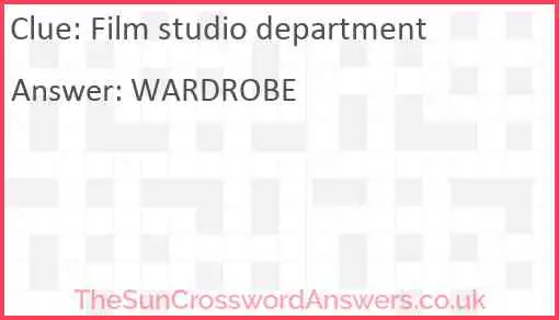 Film studio department Answer