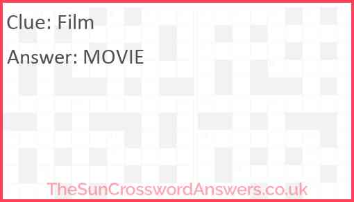 Film crossword clue TheSunCrosswordAnswers co uk