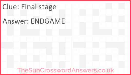 Final stage Answer