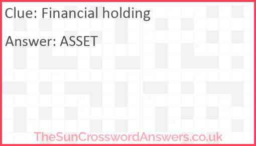 Financial holding Answer