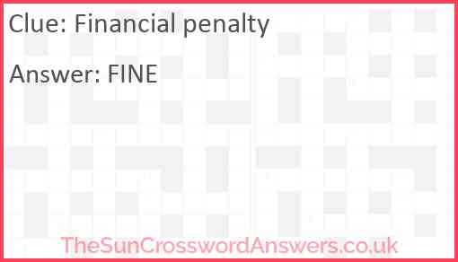 Financial penalty Answer
