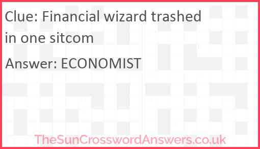 Financial wizard trashed in one sitcom Answer