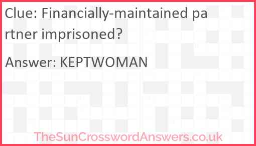 Financially-maintained partner imprisoned? Answer