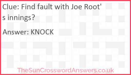 Find fault with Joe Root's innings? Answer