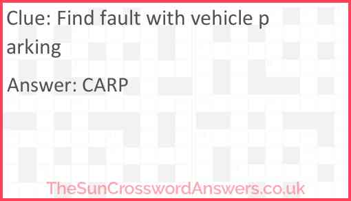 Find fault with vehicle parking Answer