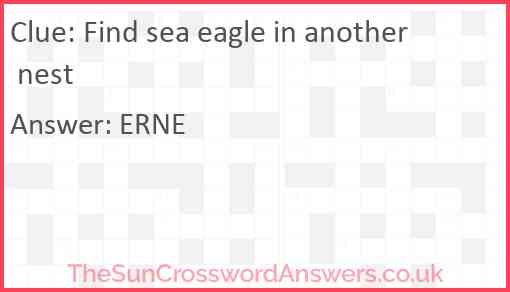 Find sea eagle in another nest Answer