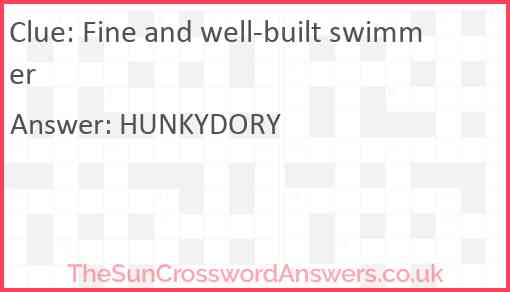 Fine and well-built swimmer Answer
