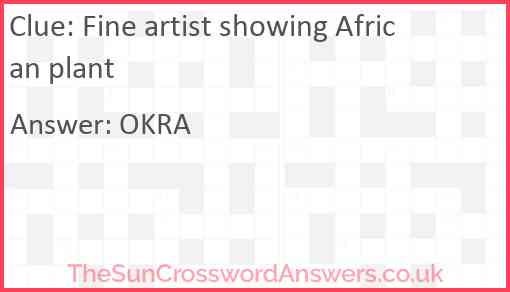Fine artist showing African plant Answer