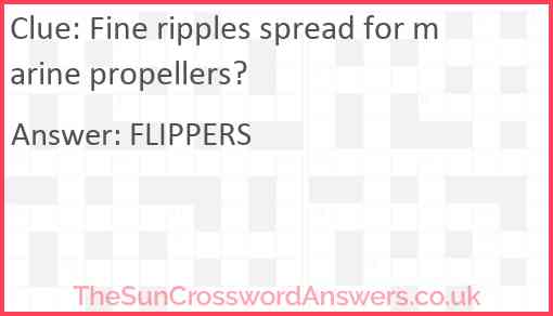 Fine ripples spread for marine propellers? Answer