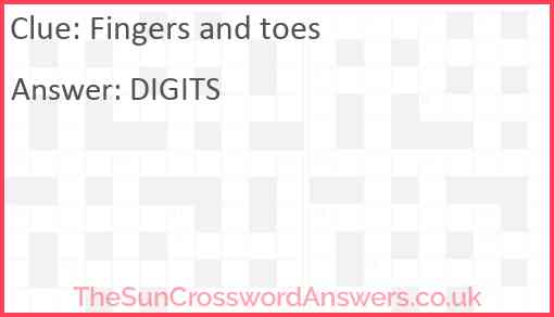 Fingers and toes Answer
