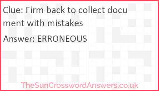Firm back to collect document with mistakes Answer