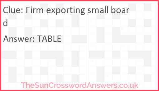 Firm exporting small board Answer
