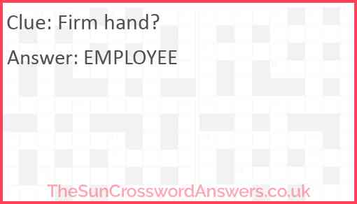 Firm hand? Answer