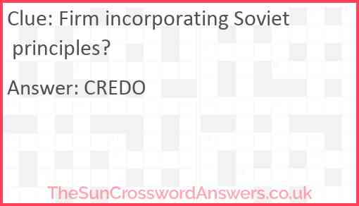 Firm incorporating Soviet principles? Answer