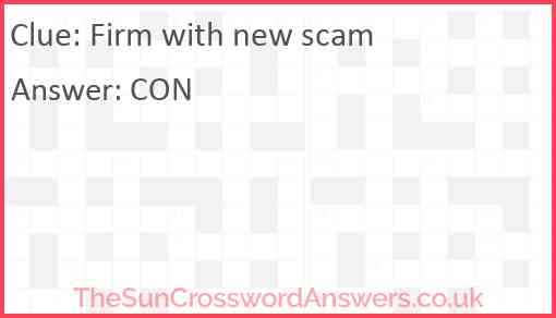 Firm with new scam Answer