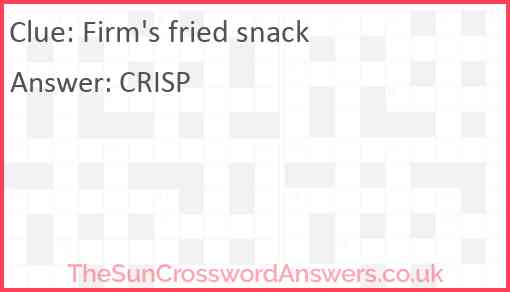 Firm's fried snack Answer