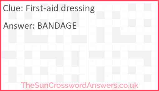 First-aid dressing Answer