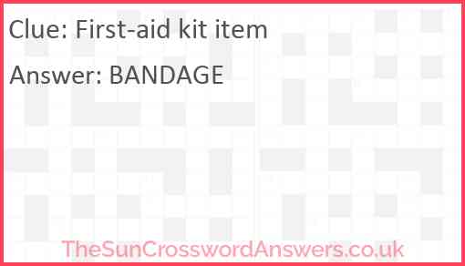 First-aid kit item Answer