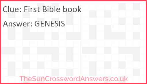 First Bible book Answer
