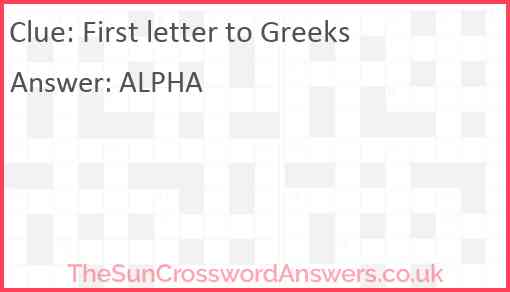First letter to Greeks Answer
