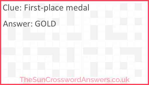 First-place medal Answer