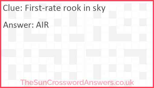 First-rate rook in sky Answer