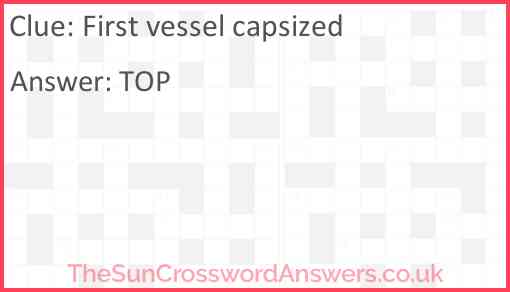 First vessel capsized Answer