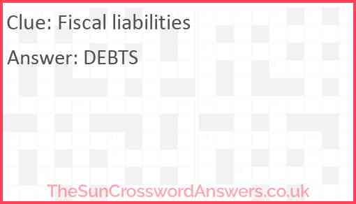 Fiscal liabilities Answer