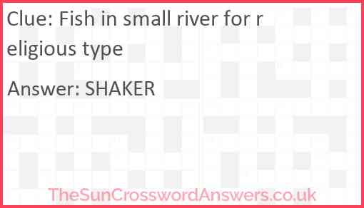 Fish in small river for religious type Answer