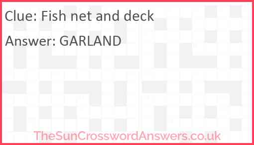 Fish net and deck Answer