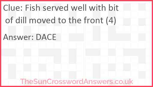 Fish served well with bit of dill moved to the front (4) Answer