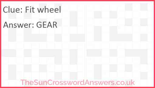 Fit wheel Answer