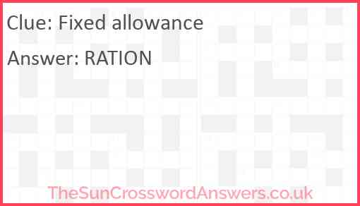 Fixed allowance Answer