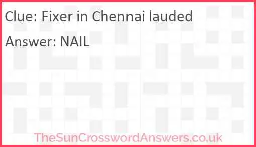 Fixer in Chennai lauded Answer